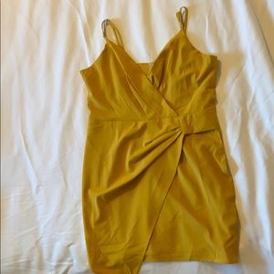 Fashion Nova mustard yellow party dress